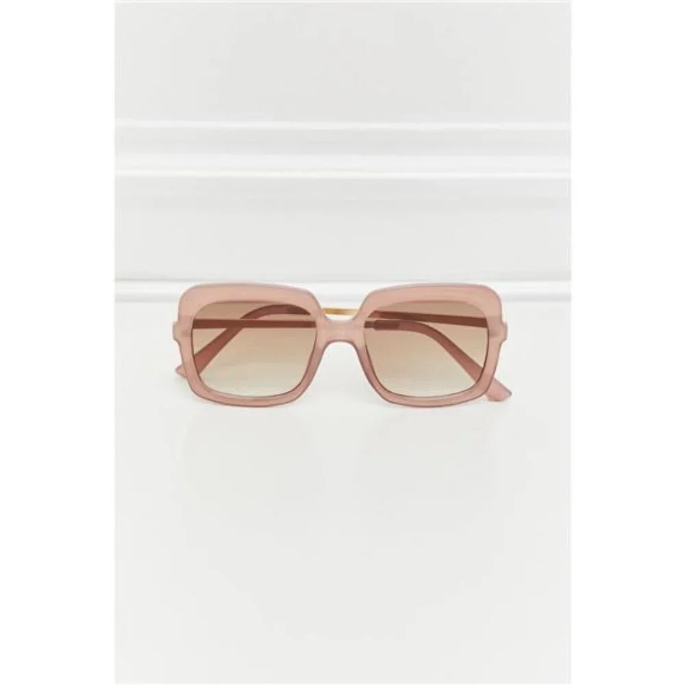 Square Metal-Plastic Hybrid Temple Sunglasses